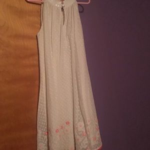 Cream and melon dress